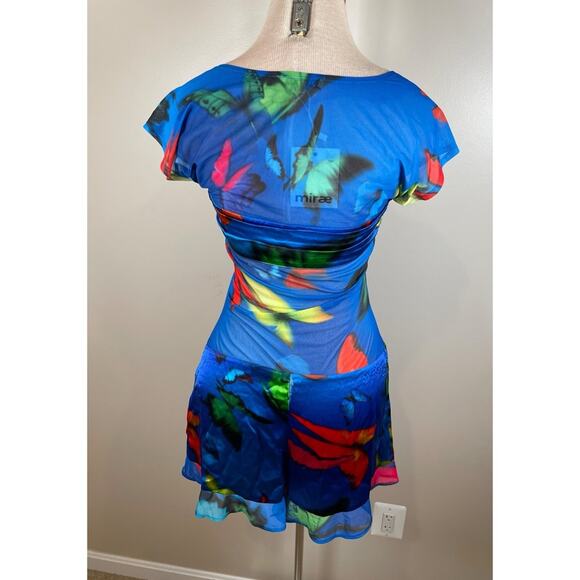 Mirae Louana Floral Butterfly Blue Romper Size 6 - Picture 6 of 9